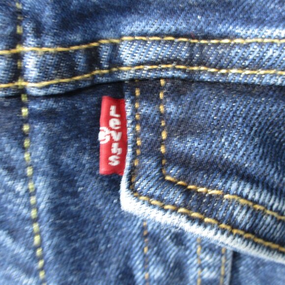 Levis Jacket Mens M Blue Trucker Dark Denim Stretch Western Flap Pockets Unisex - Picture 4 of 15